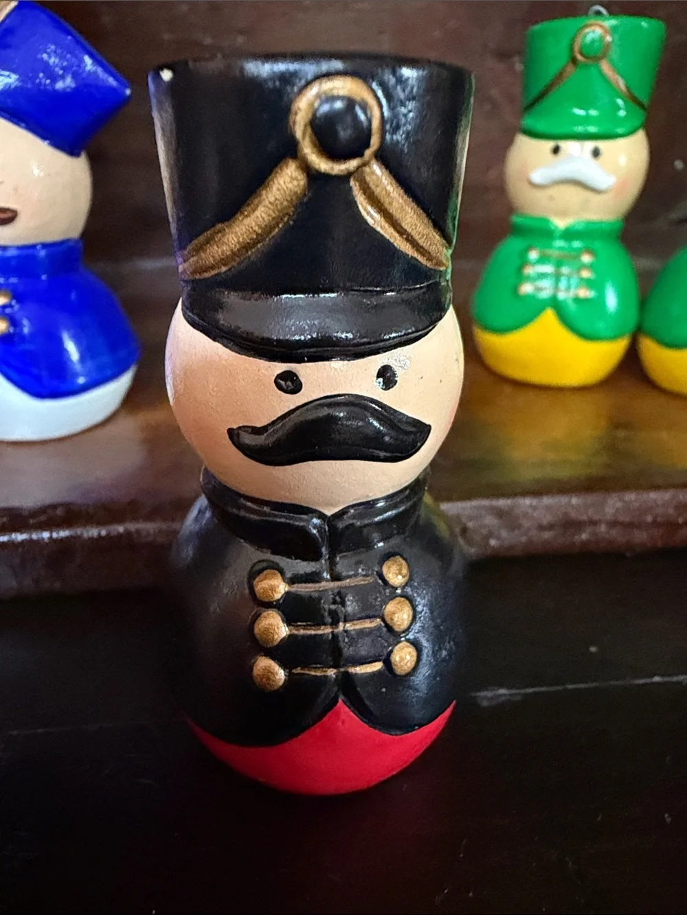 Various Vintage Holiday Wooden Captains Set of 5 made in Korea